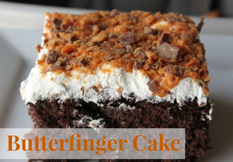 Butterfinger Cake - Jen Around the World