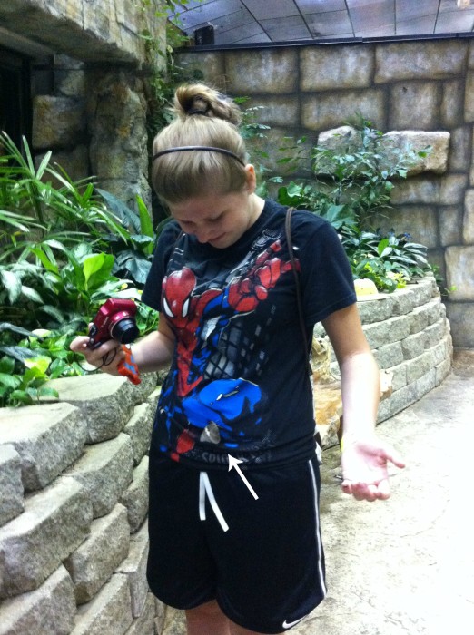 Kayla and her butterflies at Butterfly palace in Branson