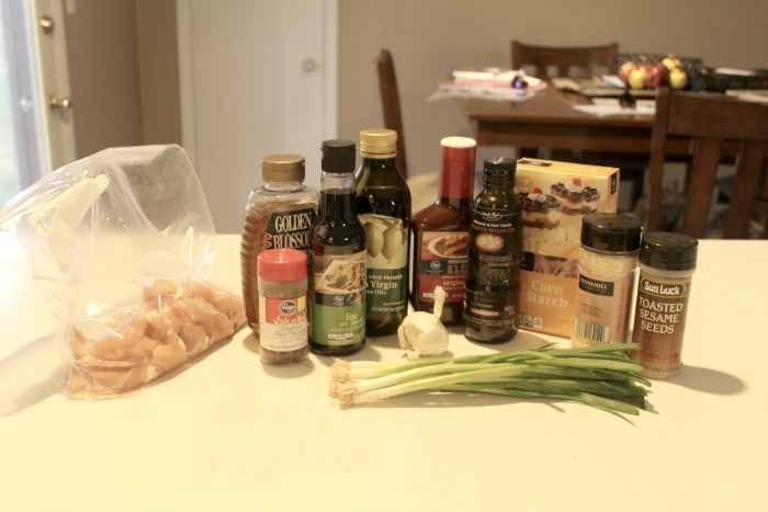 Ingredients list for slow cooker honey sesame chicken